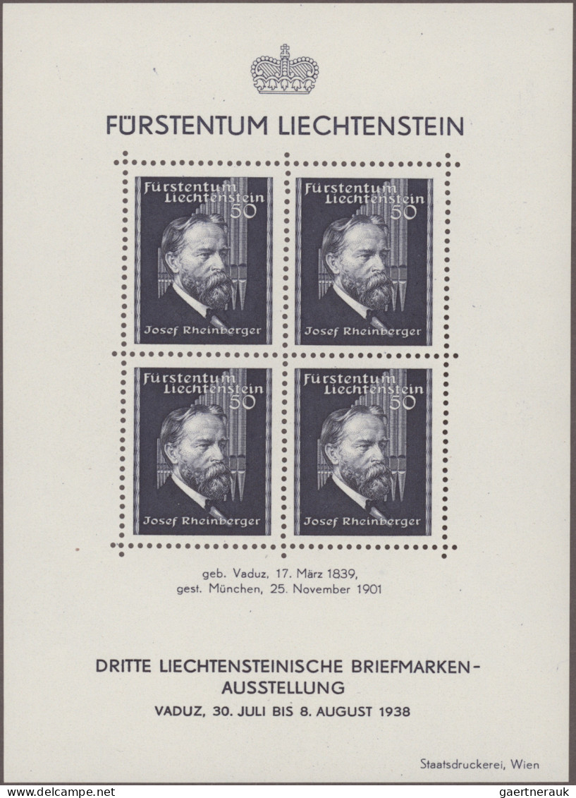 Liechtenstein: 1936/1952, Einige Bessere Marken U. Blocks, Bl.2-5, Mi 304/05 A, - Nuovi