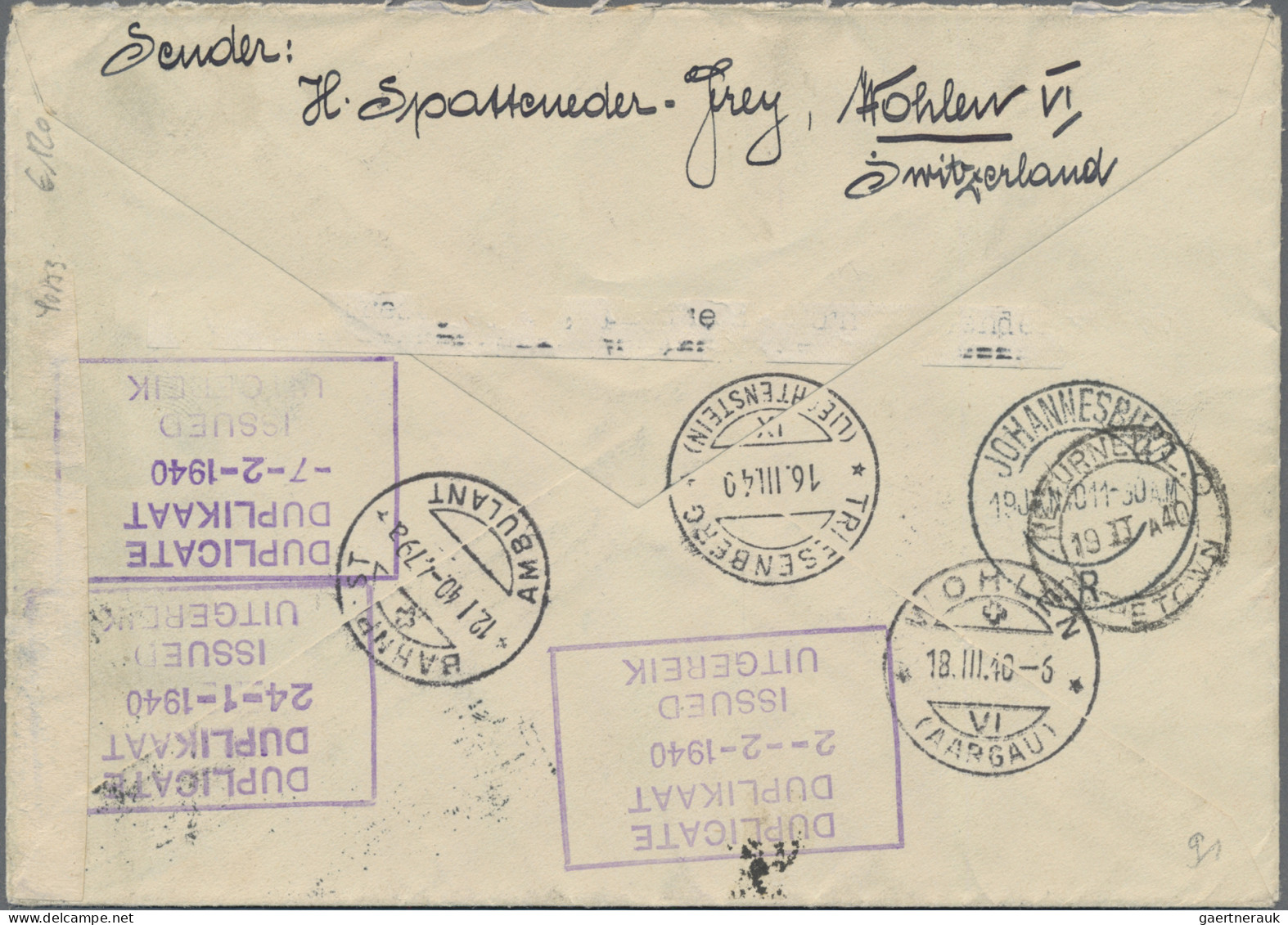 Liechtenstein: 1940, 5 Fr. Fürst Li. Ob. Eckrandstück Auf R-LP-Brief Von Triesen - Brieven En Documenten