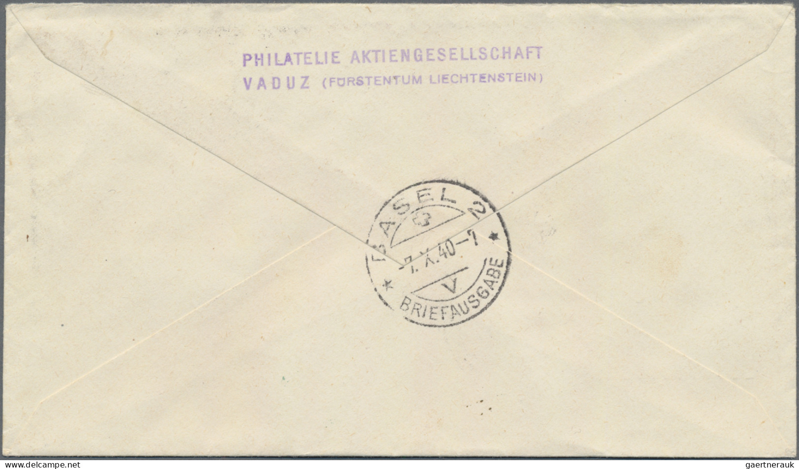 Liechtenstein: 1940, 100. Geburtstag Des Fürsten Komplett 6 Werte Auf 2 Echt Gel - Lettres & Documents