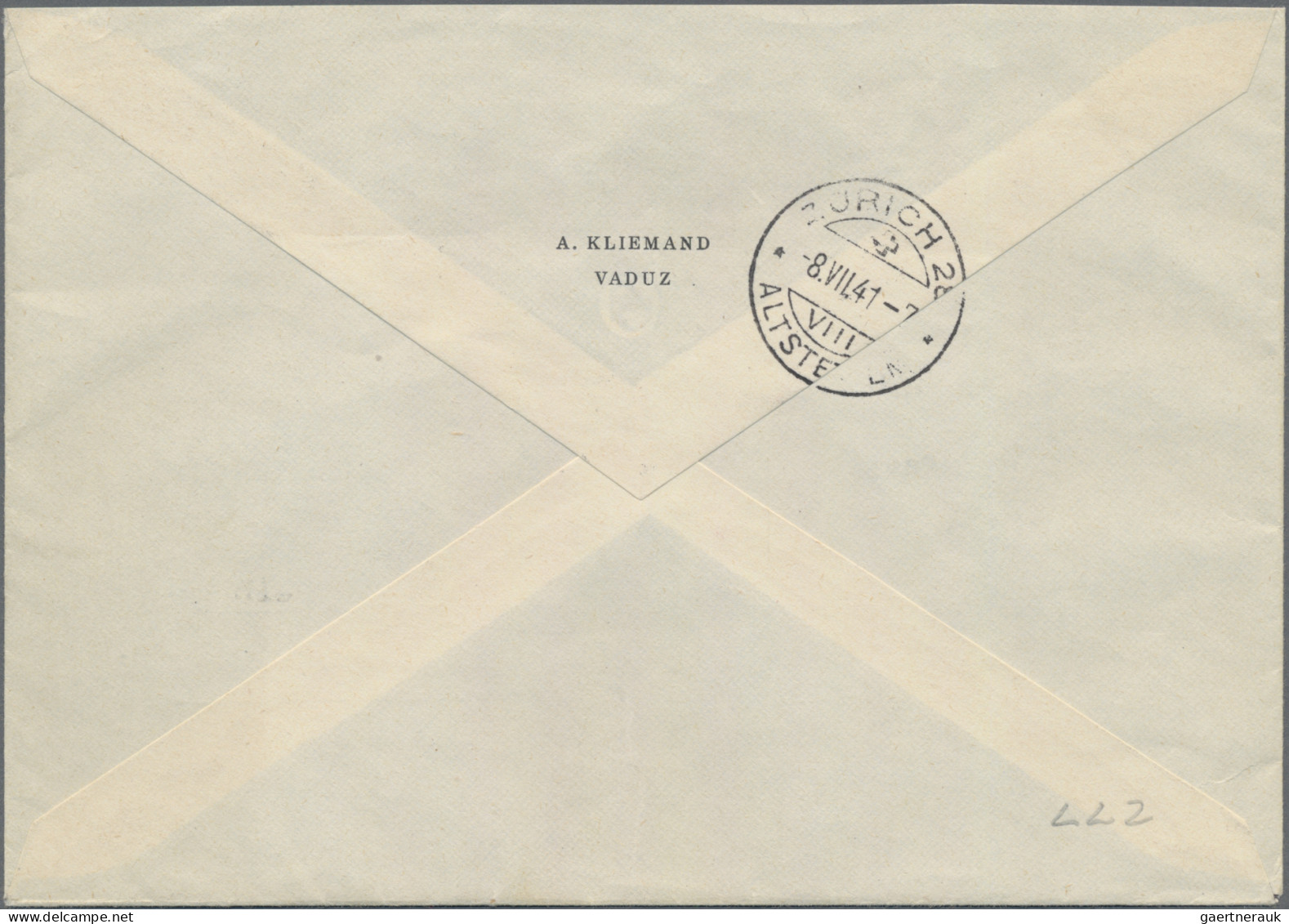 Liechtenstein: 1941, 10 Fr. Madonna Von Dux Auf Echt Gelaufenen R-Brief Mit Erst - Briefe U. Dokumente