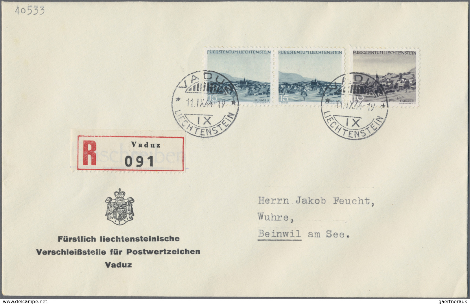 Liechtenstein: 1944/49, Troyer-Freimarkenausgabe 3 Rp. - 150 Rp. komplett 14 Wer