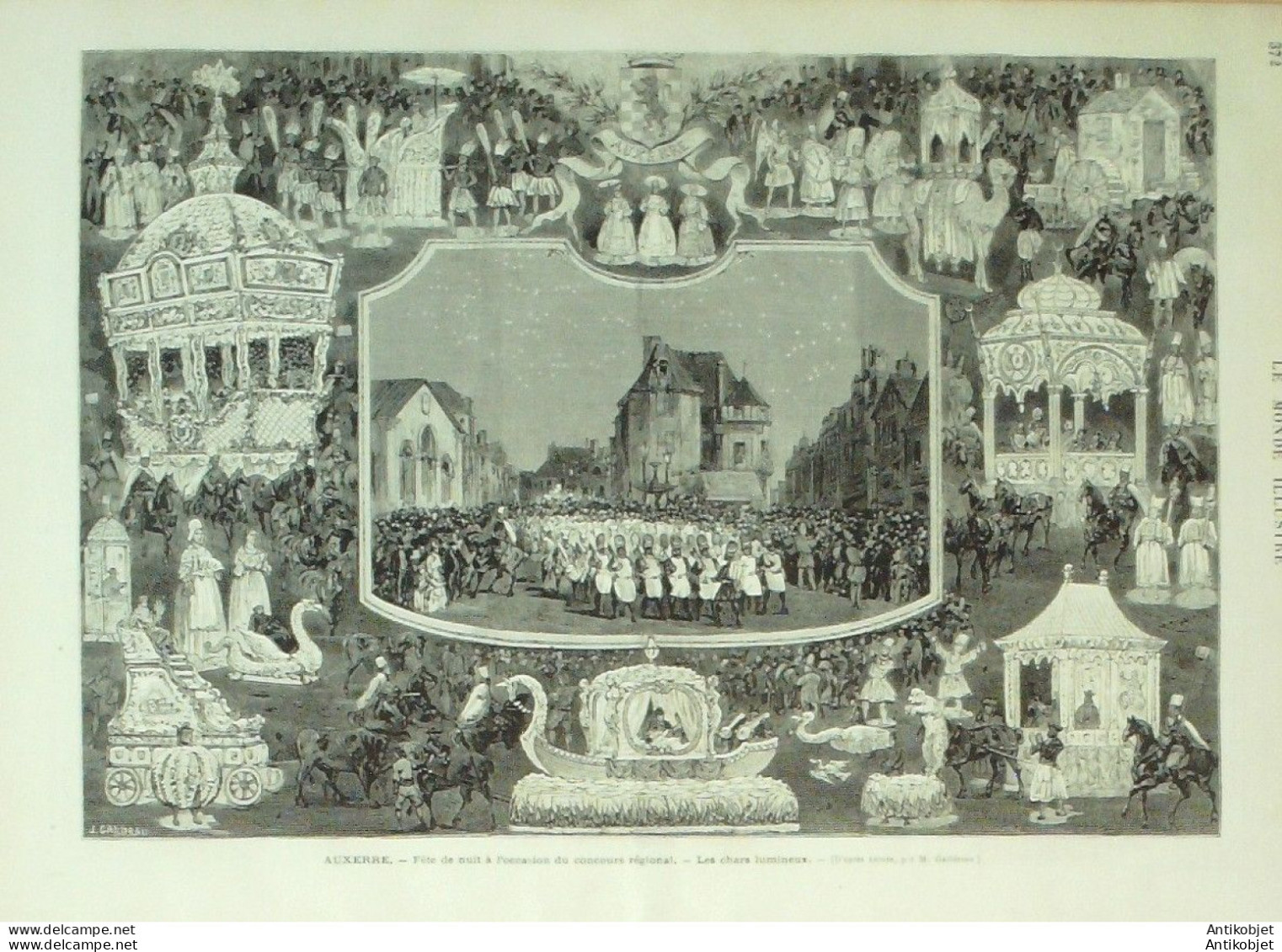 Le Monde Illustré 1874 N°896 Milan Fête St-Gervais & St-Protais Auxerre (89) Italie Rome - 1850 - 1899