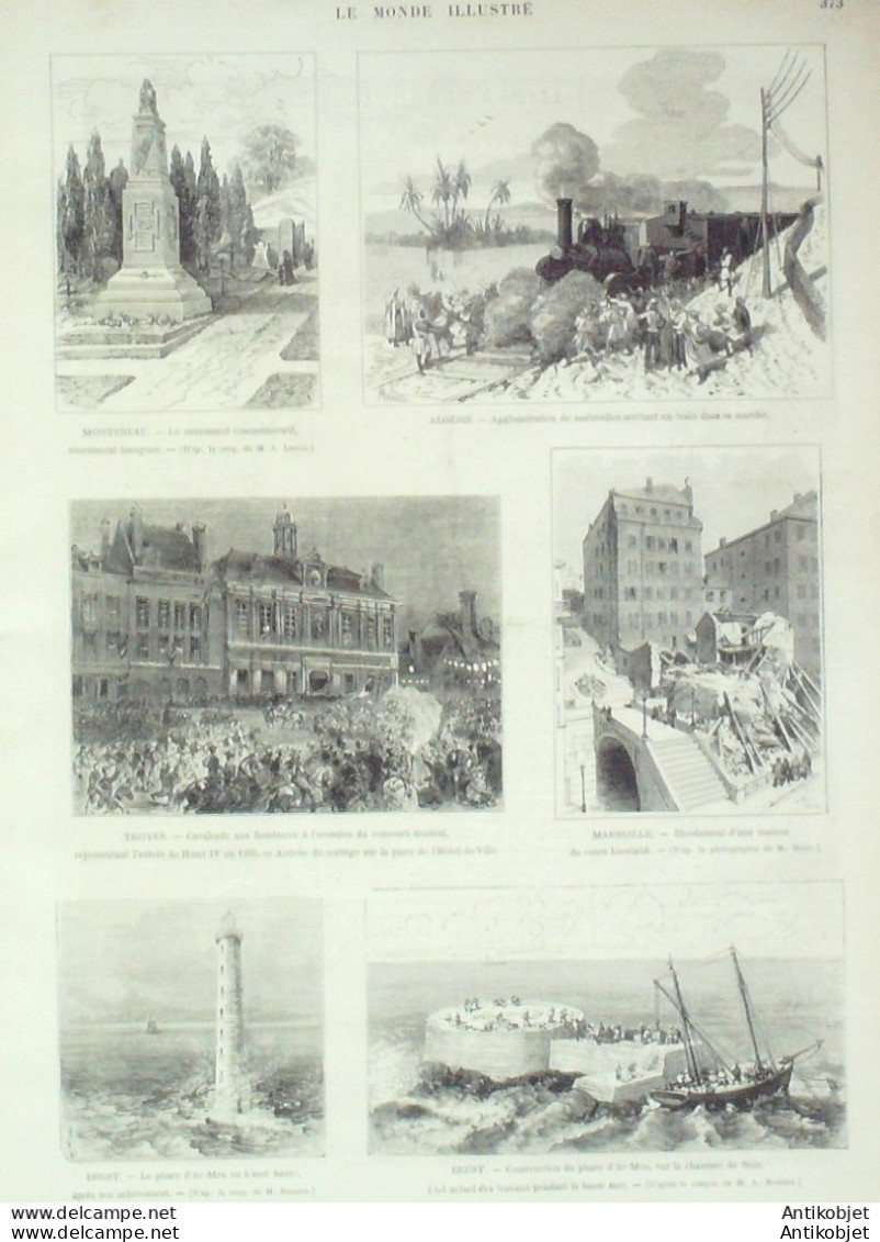 Le Monde Illustré 1874 N°896 Milan Fête St-Gervais & St-Protais Auxerre (89) Italie Rome - 1850 - 1899