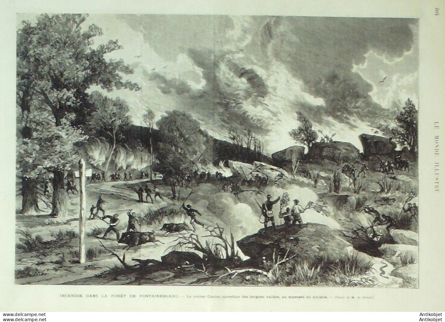 Le Monde illustré 1874 n°898 Douarnenez (29) Fontainebleau (77) incendie Lille (59) Belgique Gand