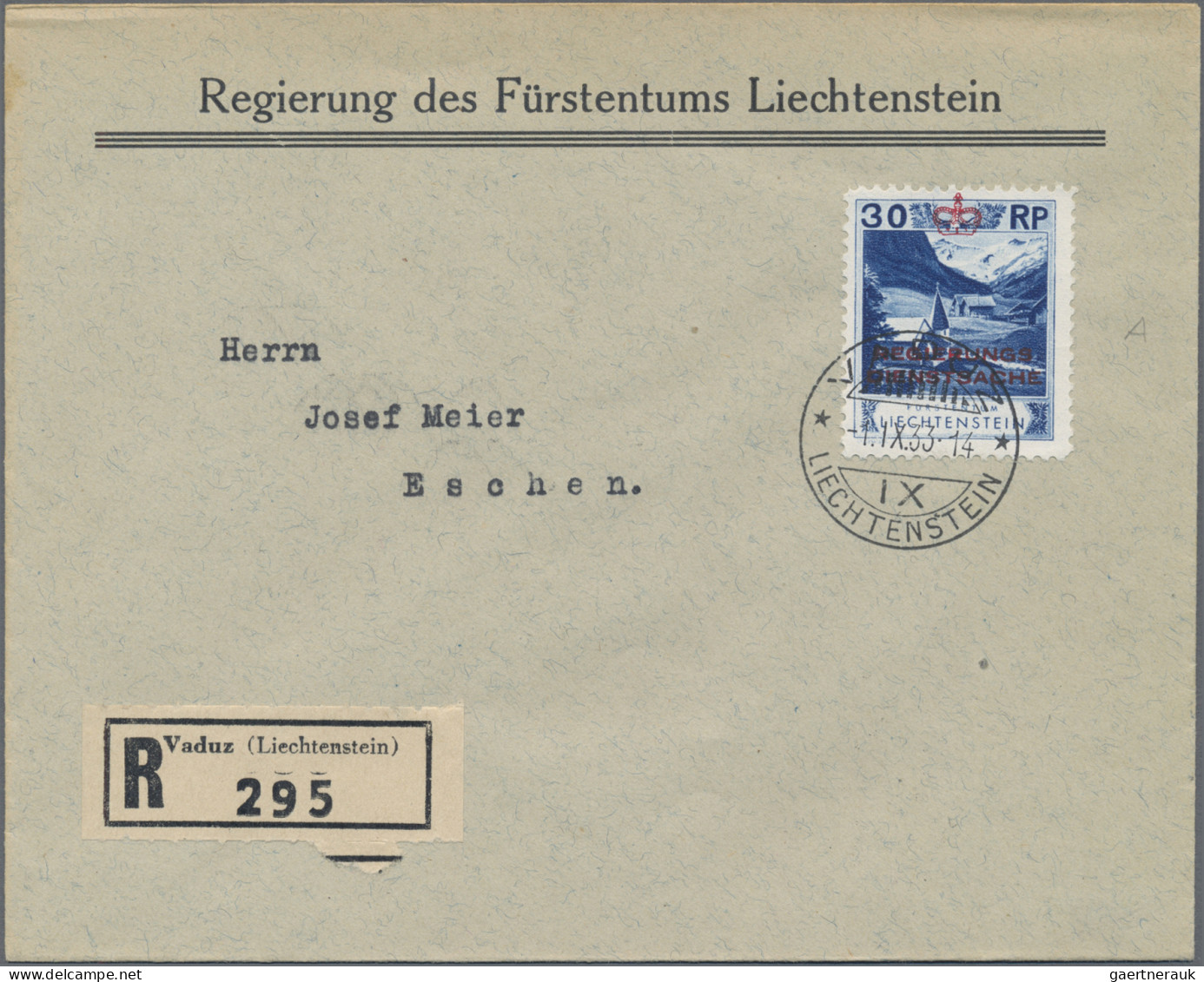 Liechtenstein - Dienstmarken: 1932/34, Dienstmarken 5(2), 10, 20 Und 30 Rp. Alle - Dienstzegels