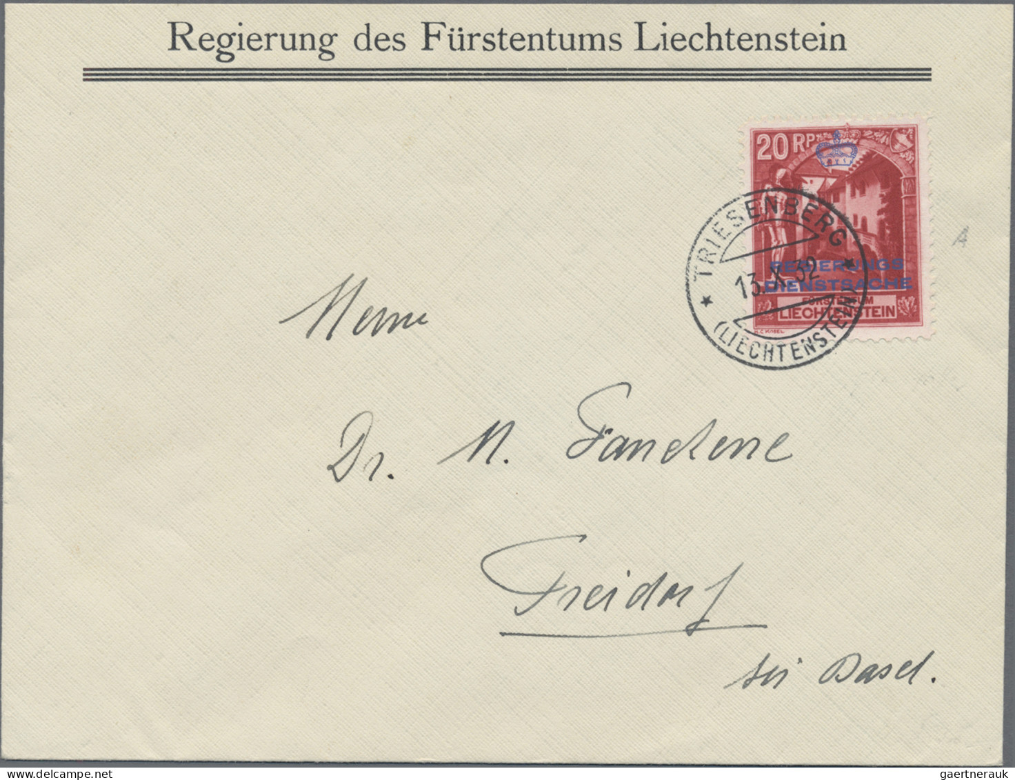 Liechtenstein - Dienstmarken: 1932/34, Dienstmarken 5(2), 10, 20 und 30 Rp. alle