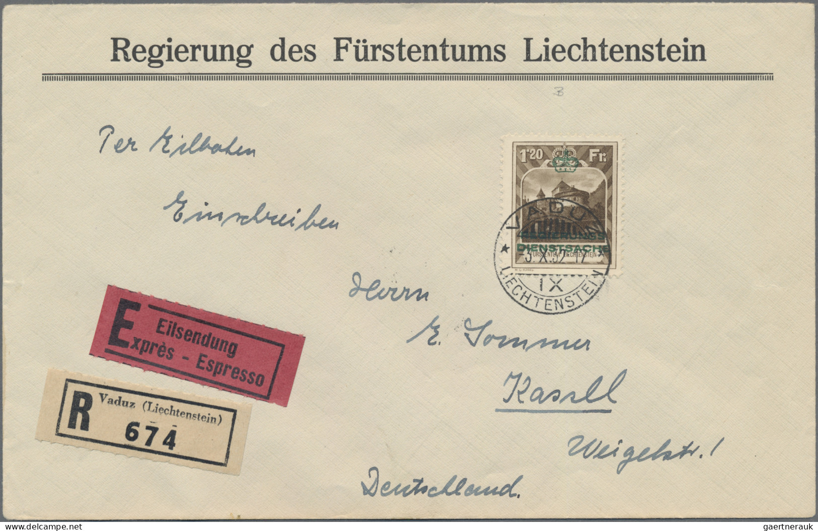 Liechtenstein - Dienstmarken: 1932, 1.20 Fr. Schloß Vaduz Mit Dienstsache-Aufdru - Dienstmarken