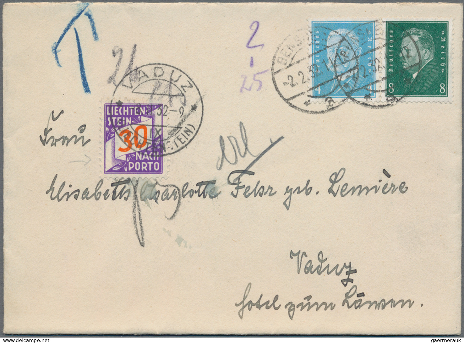 Liechtenstein - Portomarken: 1932/1938, Nachportomarken Ziffer Im Band, 5, 15, 2 - Postage Due