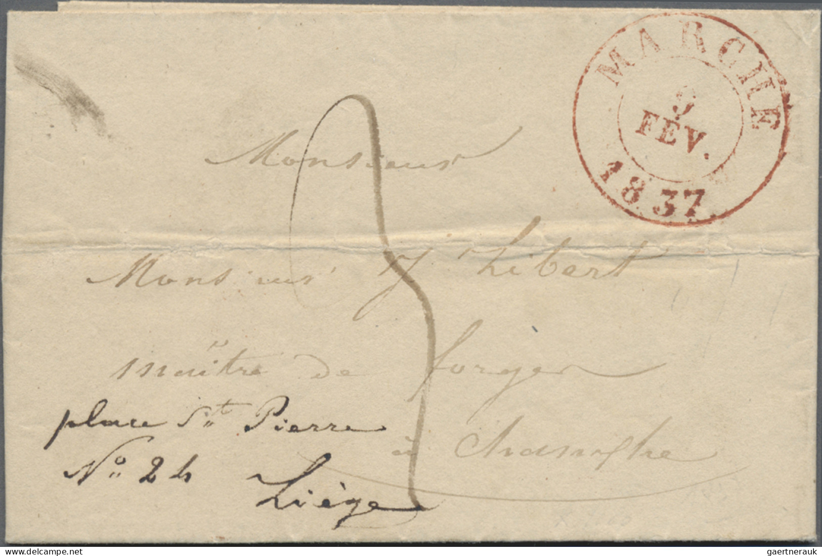 Luxembourg -  Pre Adhesives  / Stampless Covers: 1818/1837, MARCHE, Two Entire L - ...-1852 Prephilately