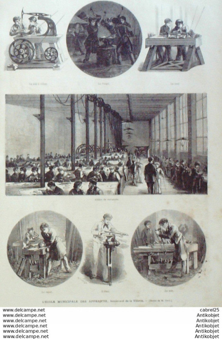 Le Monde Illustré 1874 N°904 Le Mans (72) Rochefort (17) Angleterre Woolwich Japon Yokohama La Villette Abattoir - 1850 - 1899