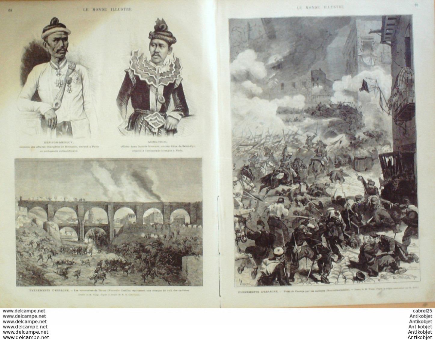 Le Monde Illustré 1874 N°903 Avignon Pétrarque Barthelasse (84) Italie Arqua Birmanie Ken Von Menguy Mong Thoo  - 1850 - 1899