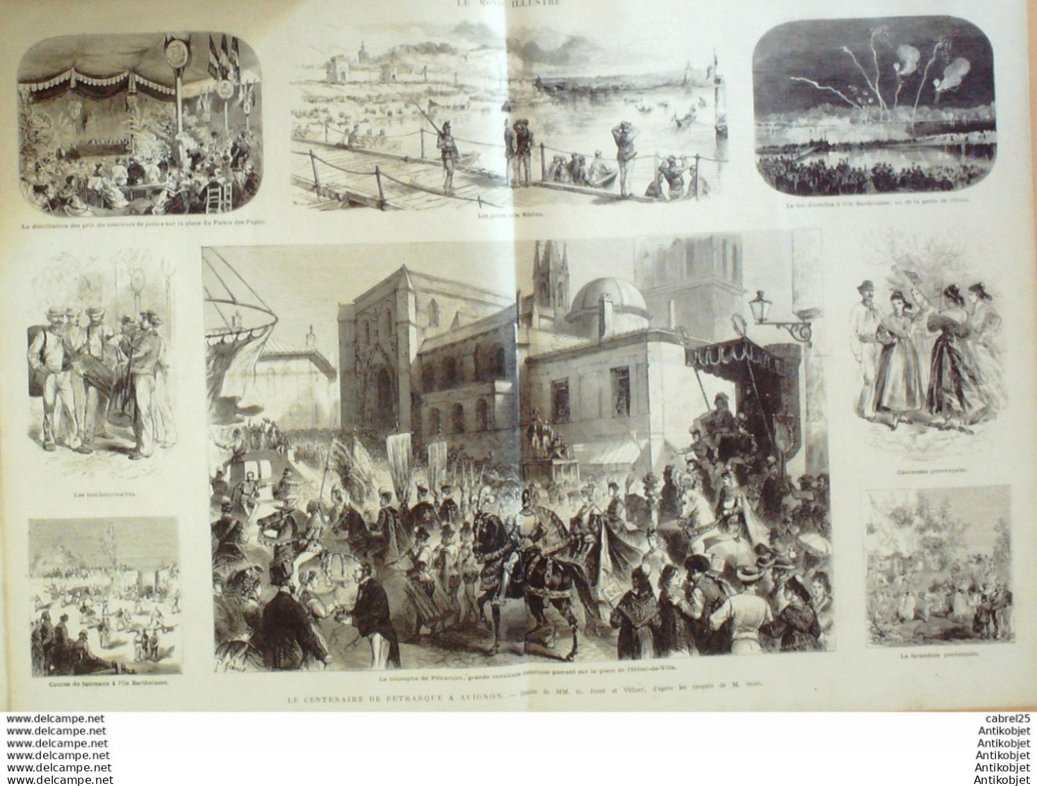 Le Monde Illustré 1874 N°903 Avignon Pétrarque Barthelasse (84) Italie Arqua Birmanie Ken Von Menguy Mong Thoo  - 1850 - 1899