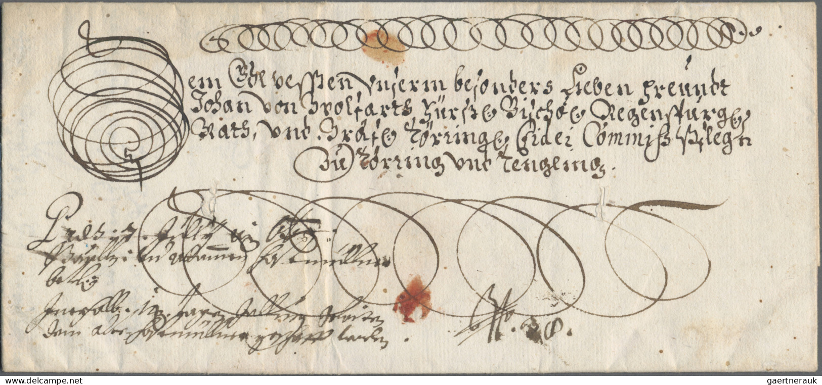 Österreich - Vorphilatelie: 1667, 16.Dezember, Dienstbrief Des Statthalters Von - ...-1850 Prephilately