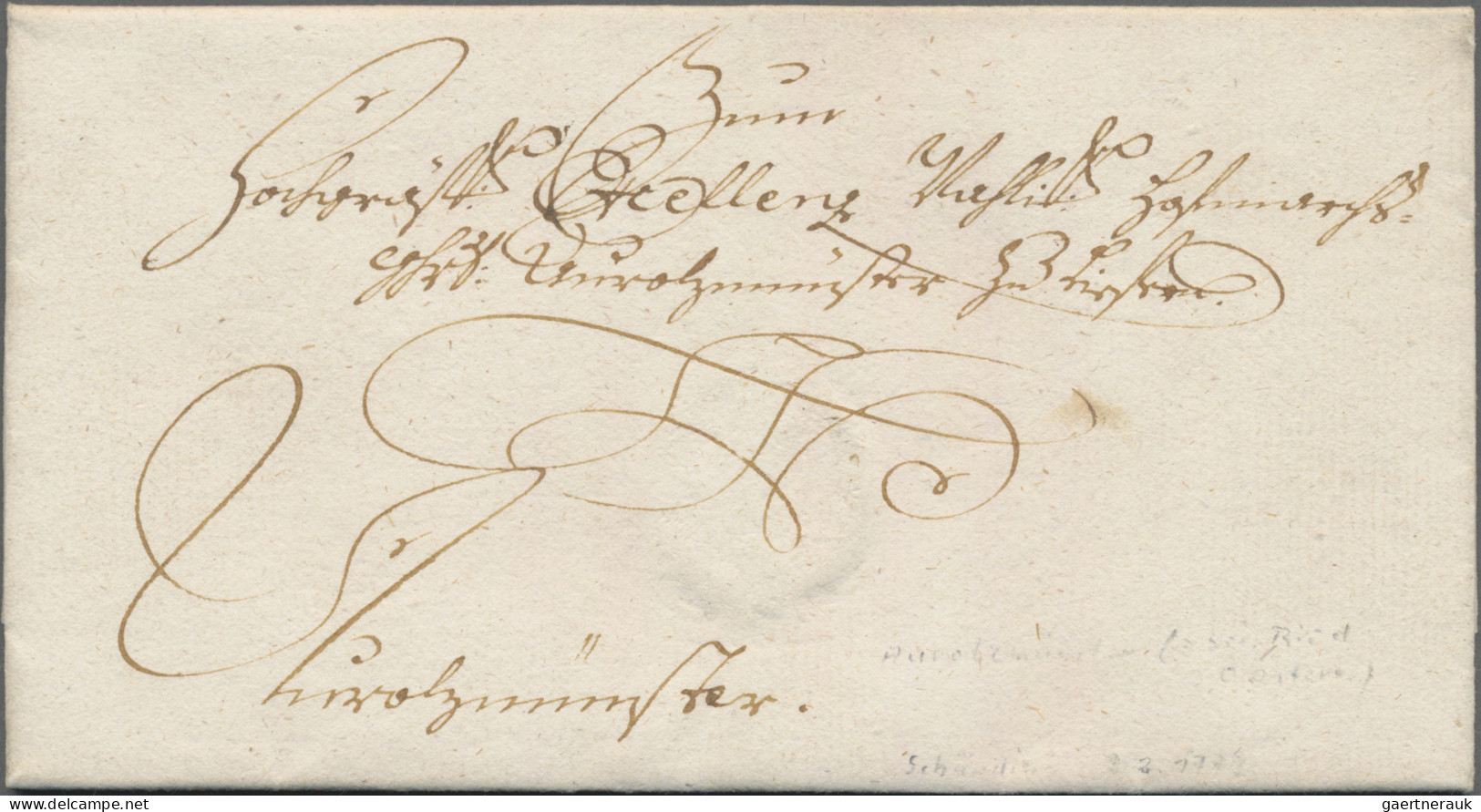 Österreich - Vorphilatelie: 1779, 9.Februar, Brief Von Schärding Nach Aurolzmüns - ...-1850 Prephilately