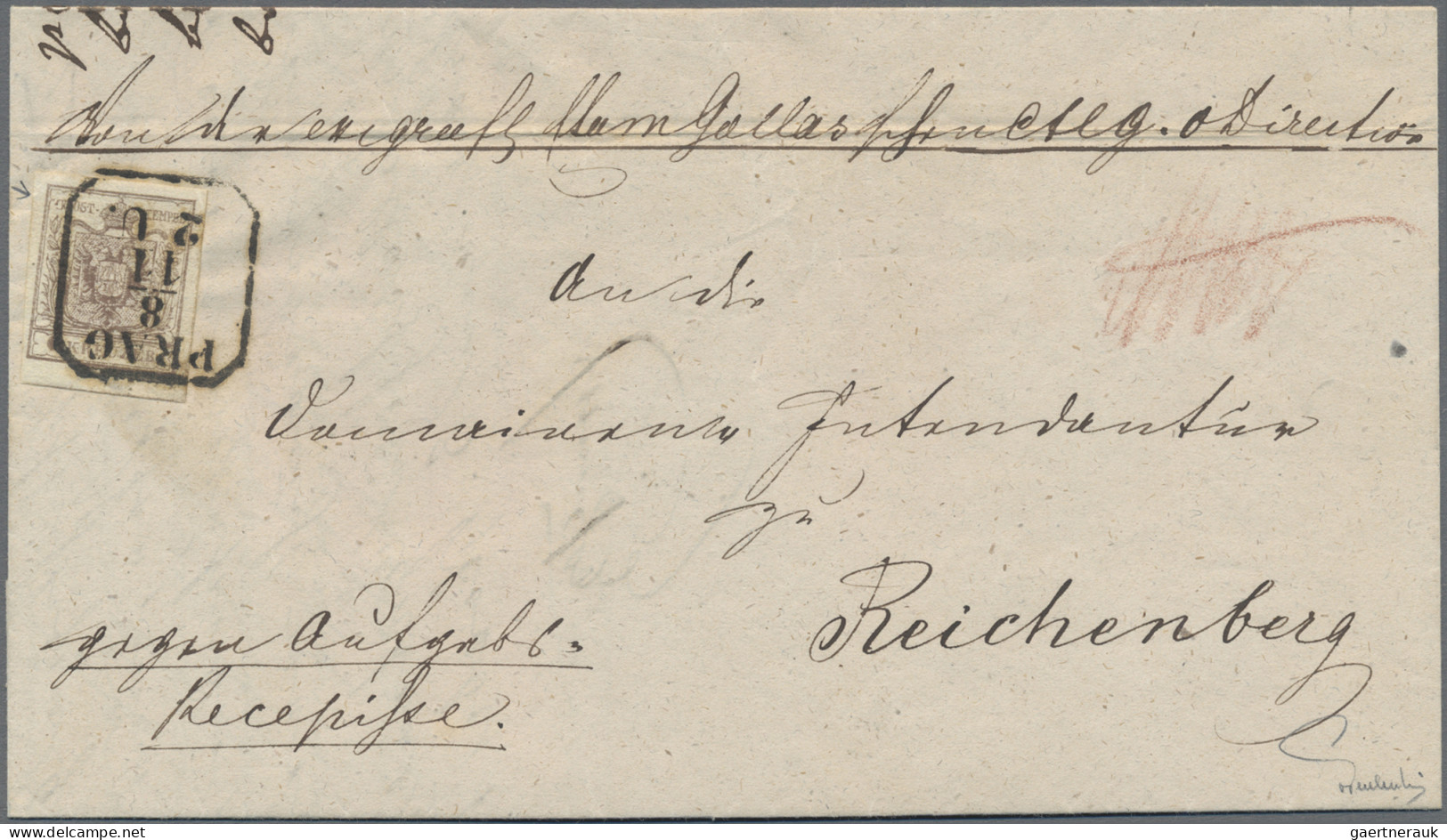 Österreich: 1850, 6 Kr. Braun, Handpapier, Type III, Zwei Exemplare In Verschied - Storia Postale