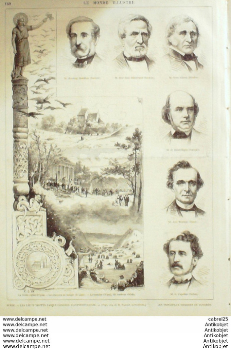 Le Monde Illustré 1874 N°907 Lons-le-Saunier (39) Le Mans (72) Brest (29) Belgique Anvers Usa Louisiane - 1850 - 1899