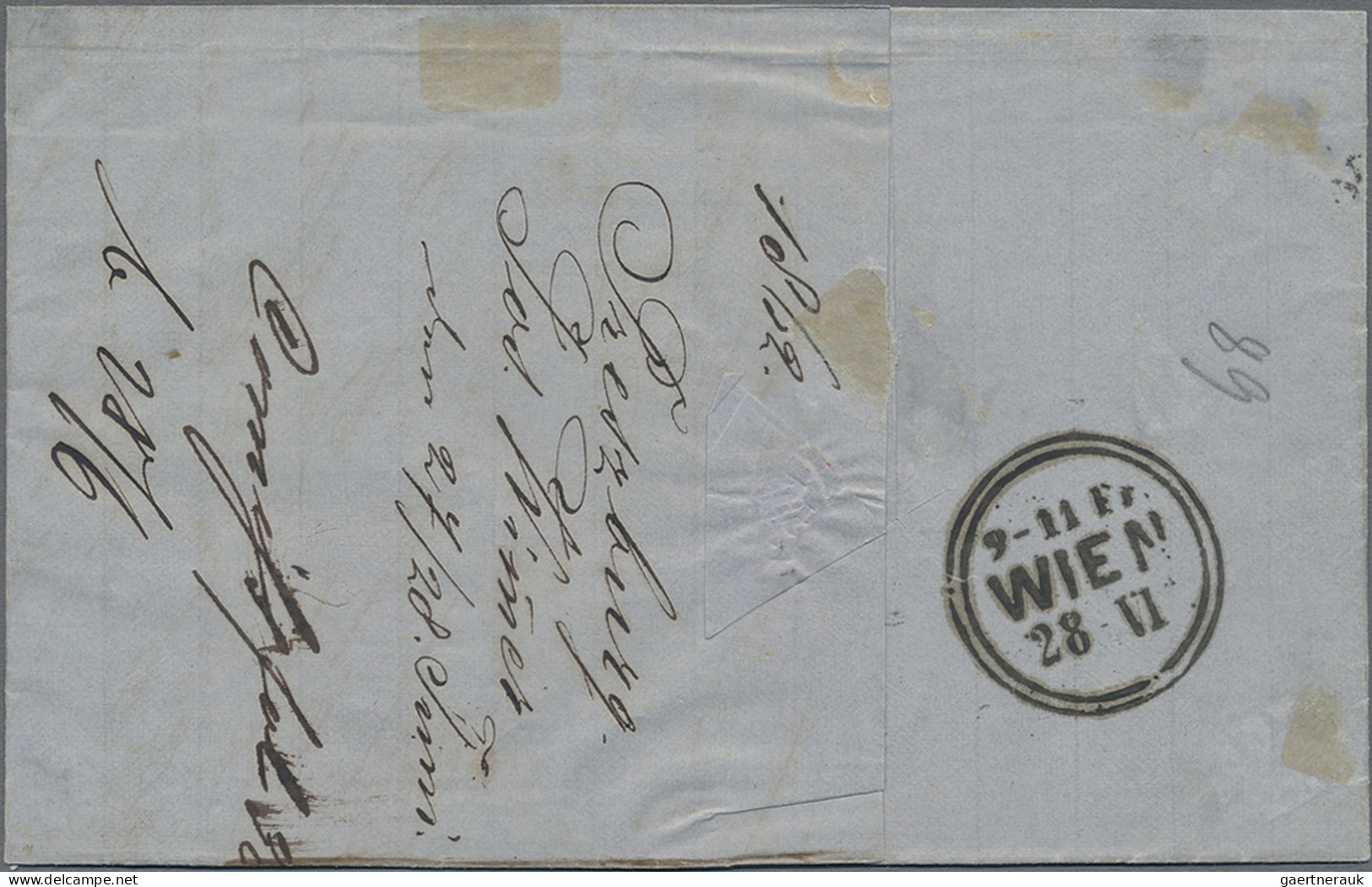 Österreich: 1860, 2 Kr Hellgelb Und 3 Kr Hellgrün Auf Faltbrief Nach Wien, überg - Covers & Documents