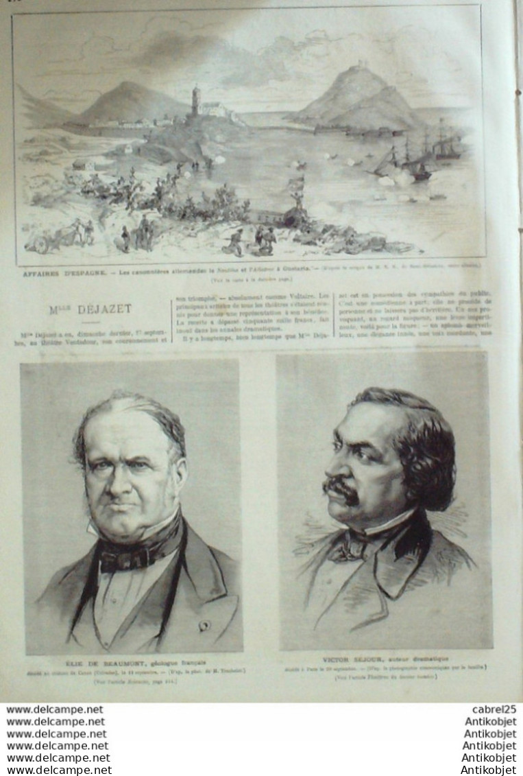 Le Monde Illustré 1874 N°912 Blois (41) Arras (62) Espagne Guetaria Le Nautilus Autriche Explorateurs - 1850 - 1899