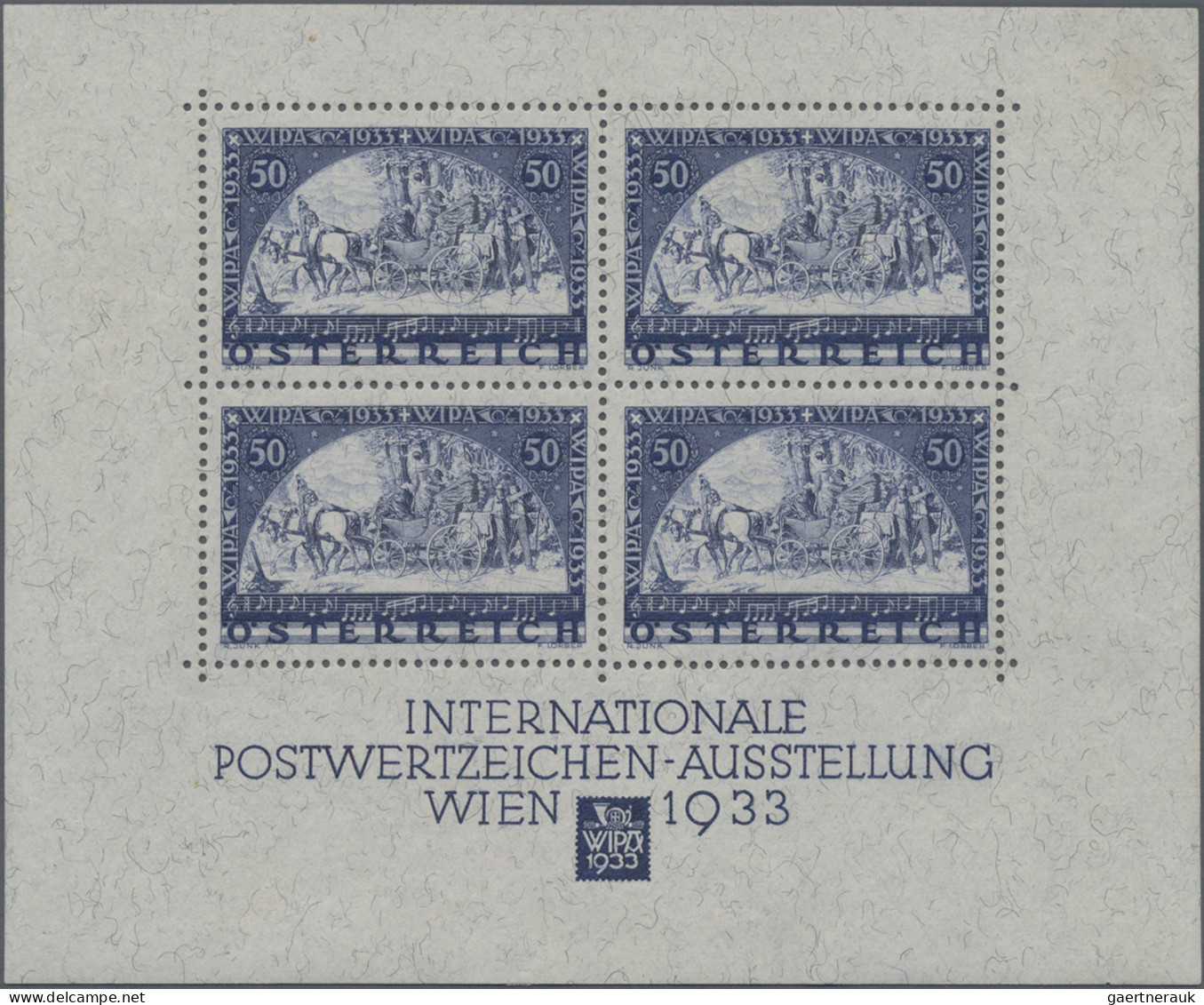 Österreich: 1933, Wipa-Block In Den Originalmaßen, Postfrisch, Unsigniert. - Unused Stamps