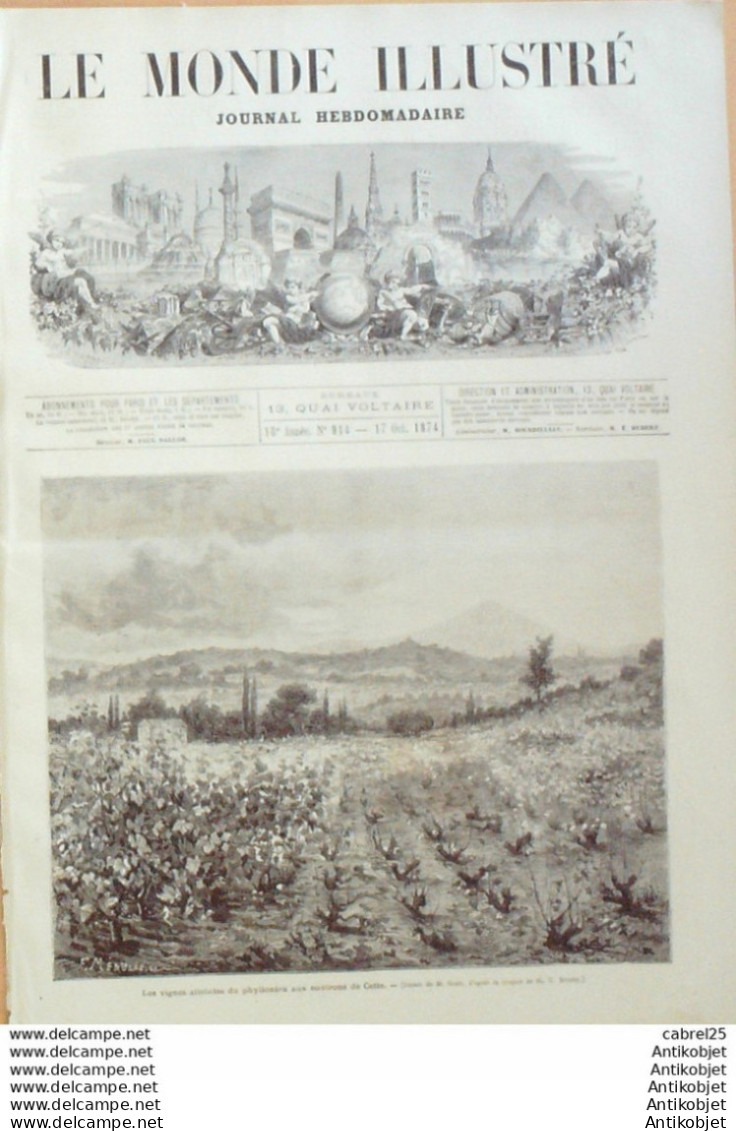 Le Monde Illustré 1874 N°914 Carnac (56) Sete (34) Argentine Buenos Aires Espagne Madrid St Cornely Autriche Vienne Tege - 1850 - 1899