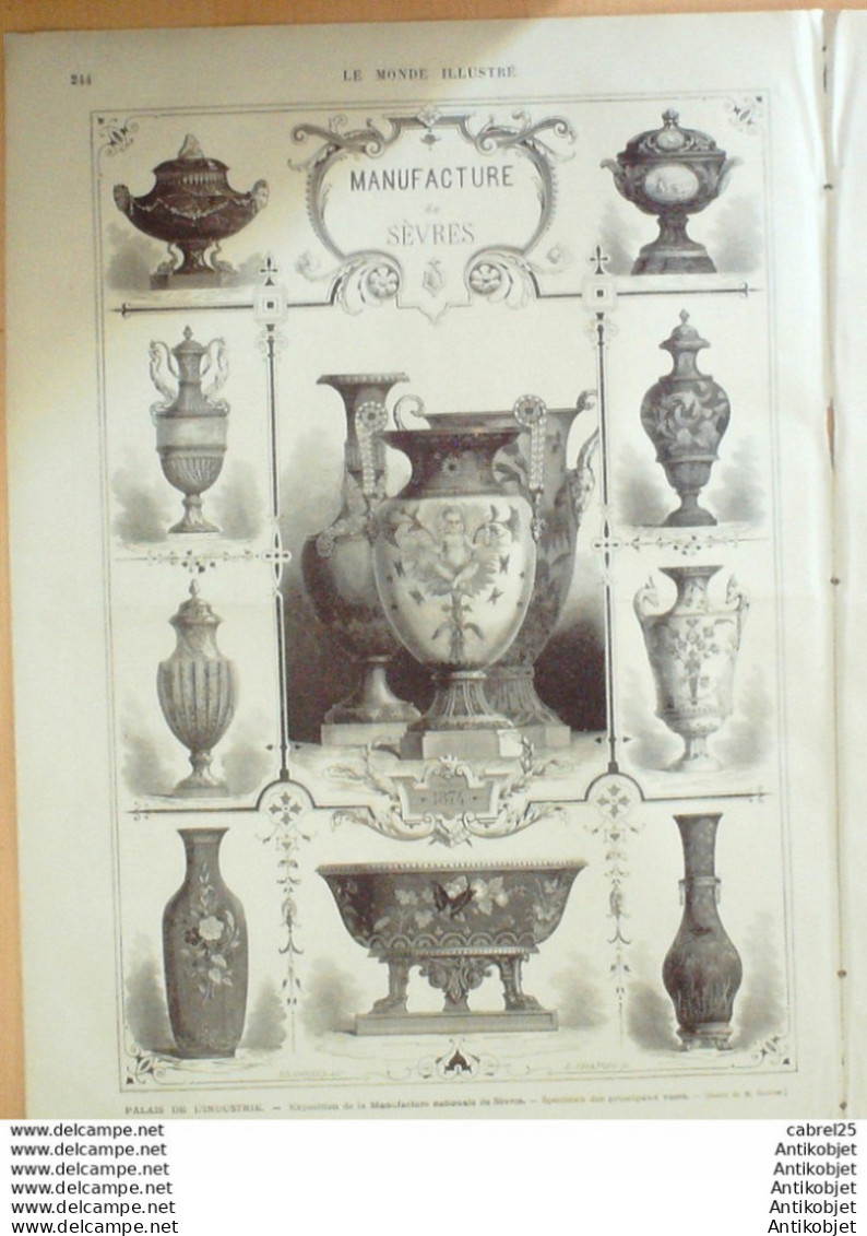 Le Monde Illustré 1874 N°914 Carnac (56) Sete (34) Argentine Buenos Aires Espagne Madrid St Cornely Autriche Vienne Tege - 1850 - 1899
