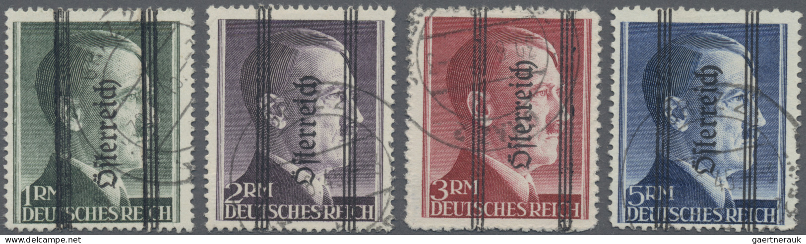 Österreich: 1945, Grazer Aushilfsausgabe, Die Vier Markwerte Mit Magerem, Kurzen - Used Stamps