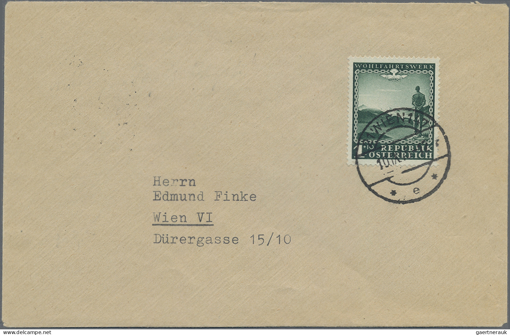 Österreich: 1945 'Wohlfahrtswerk' 1 (RM) + 10 (RM) Auf Orts-FDC, Sauber Entwerte - Autres & Non Classés