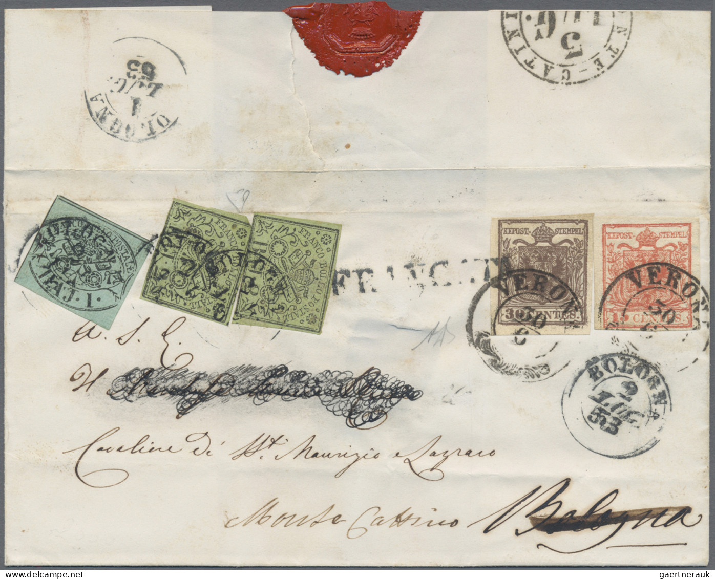 Österreich - Lombardei Und Venetien: 1850, 15 C. Bzw. 30 C. (1853 Verona - Bolog - Lombardo-Vénétie