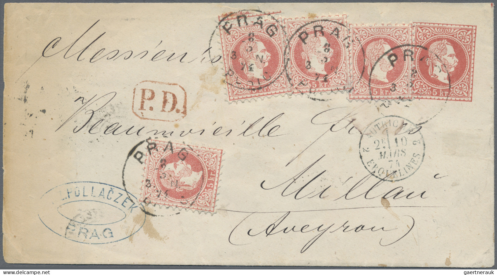 Österreich - Ganzsachen: 1874, Franz-Joseph, 5 Kr., Ganzsachen-Umschlag, Kleines - Sonstige & Ohne Zuordnung