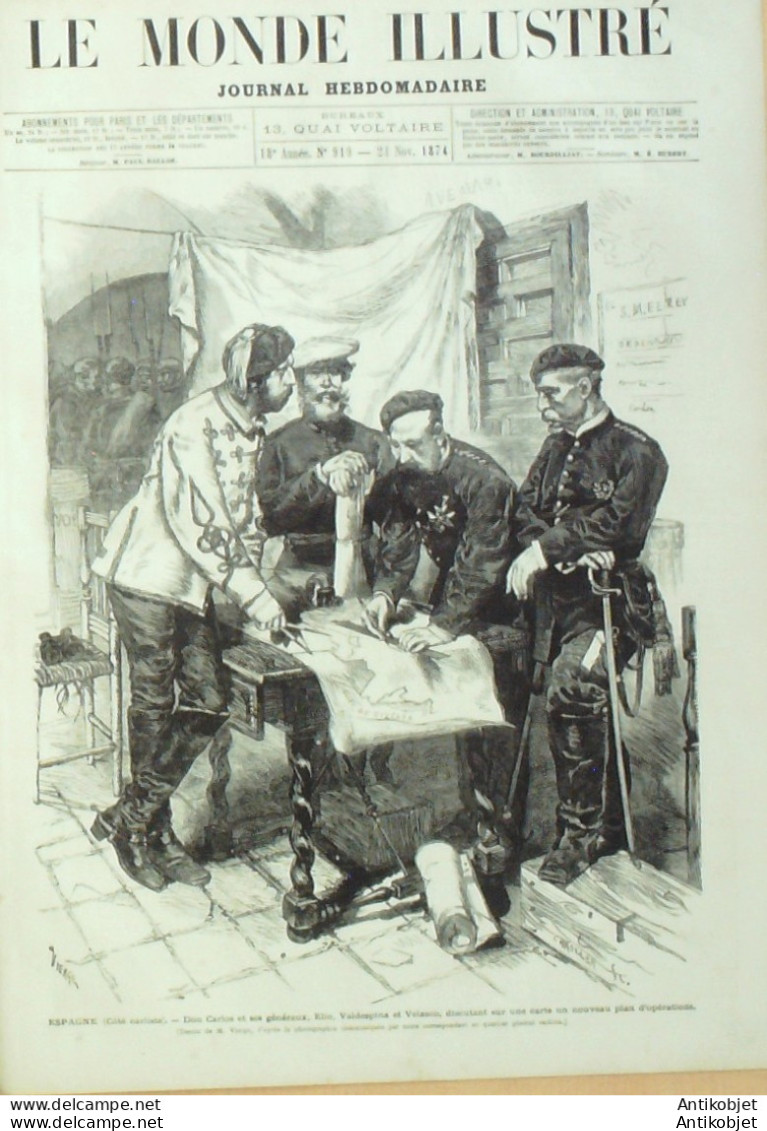 Le Monde Illustré 1874 N°919 ALZONNE (11) STRASBOURG (67) WOLFISHEIM NEUMUHL SOUFFELWEYERSHEIM Don BARTOLOME - 1850 - 1899