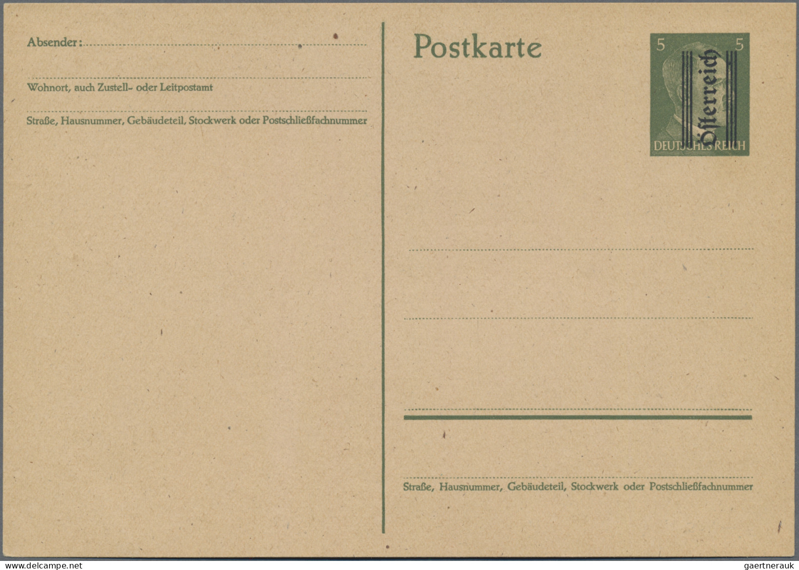 Österreich - Ganzsachen: 1945, Grazer Aufdruck, Hitler 5 Pfg. Grün Mit Aufdruck - Other & Unclassified