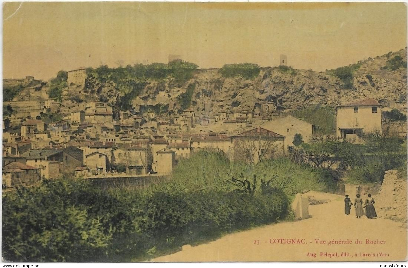 D 83. COTIGNAC.VUE GENERALE DU ROCHER CARTE ECRITE - Cotignac