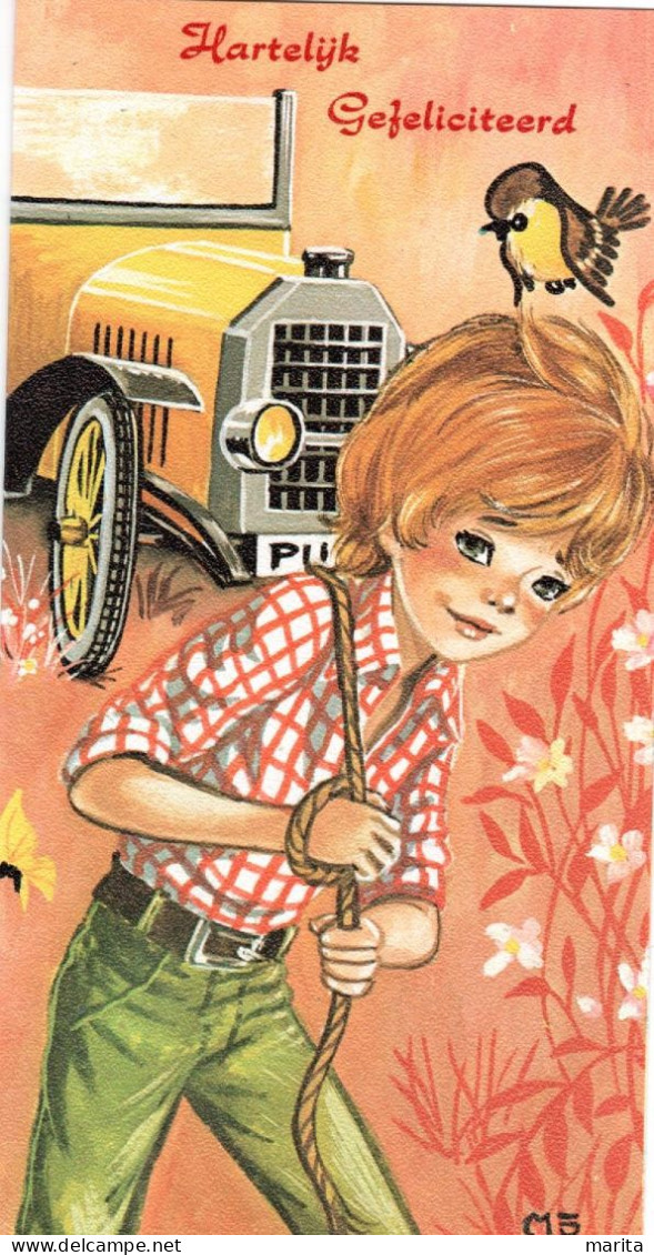 Garcon- Boy - Jongen Met Tractor - Kinder-Zeichnungen