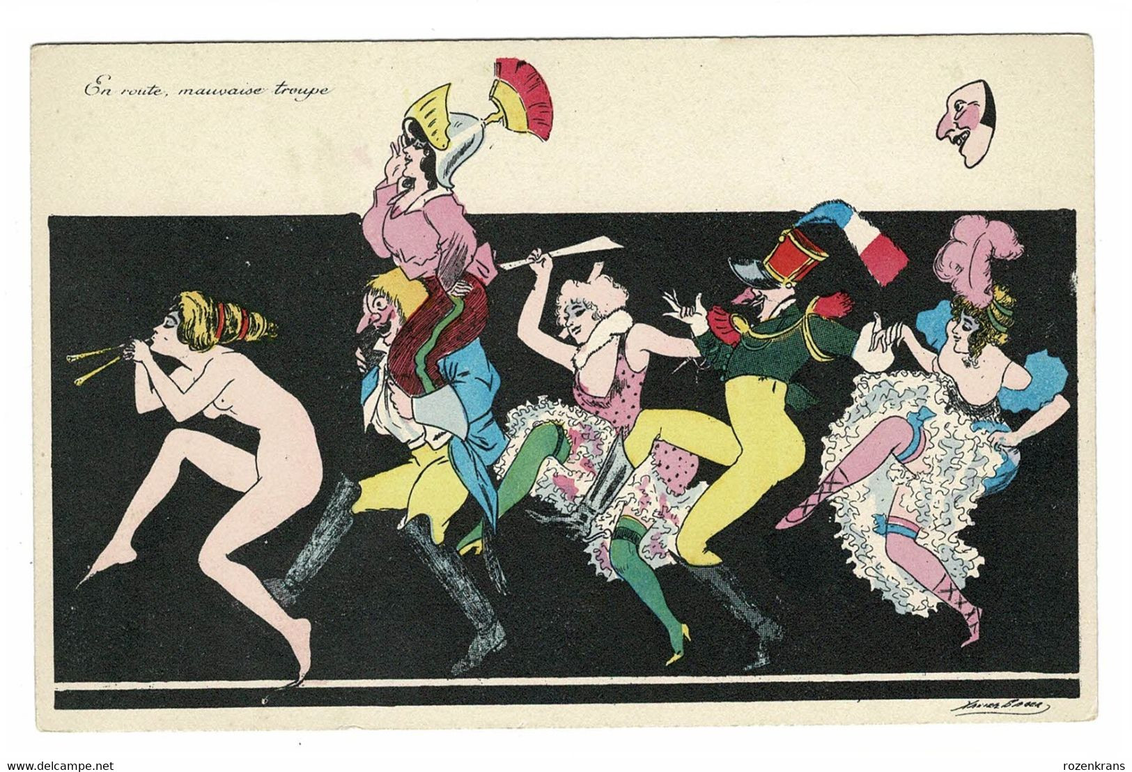 LOT 3 x CPA ILLUSTRATEUR XAVIER SAGER FEMME LADY GIRL Girls NU NUE NUDE NAKED  BG PARIS 549 Art Deco Orgie Burlesque