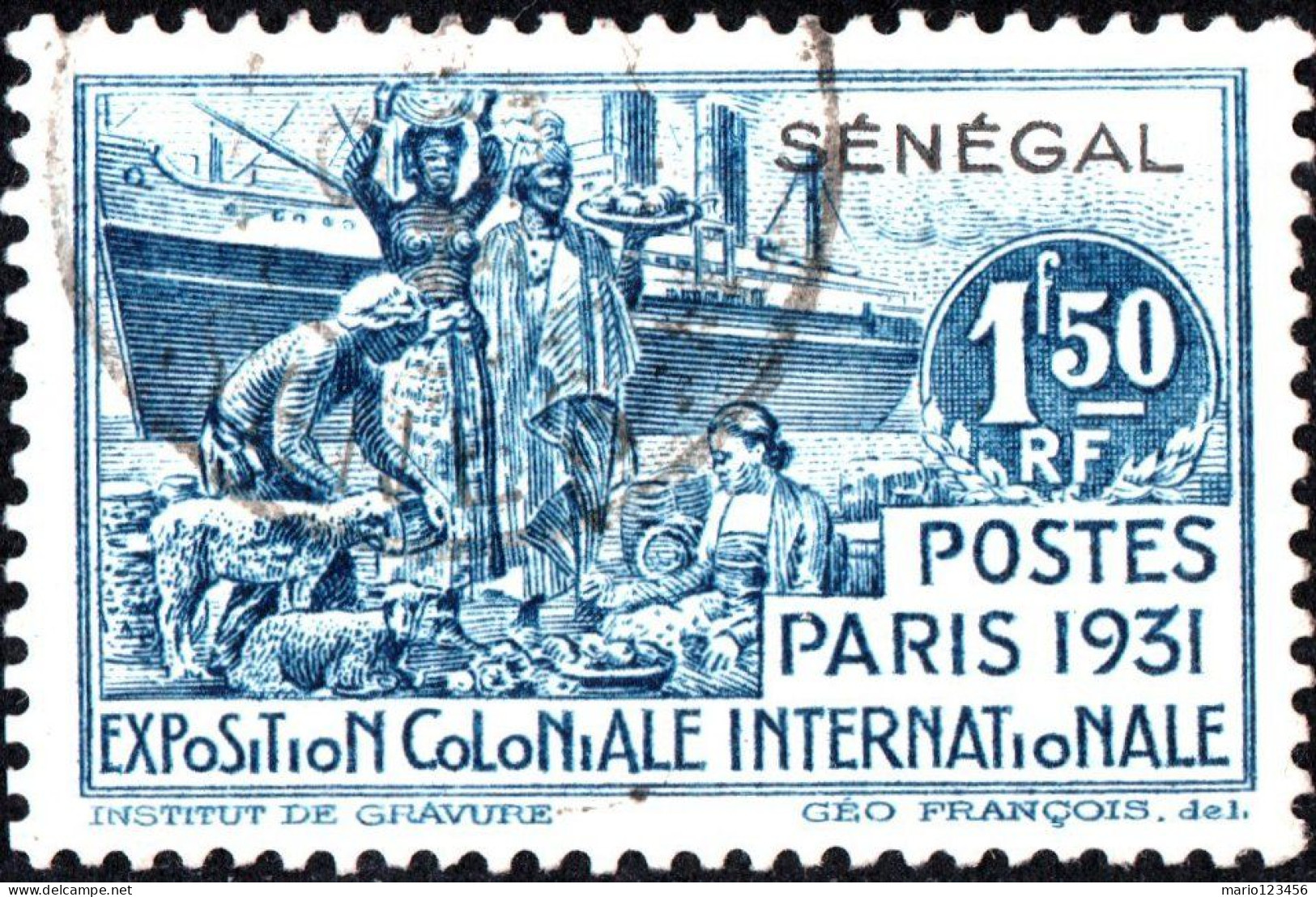 SENEGAL, ESPOSIZIONE COLONIALE, 1931, USATI Mi:SN 117, Scott:SN 141, Yt:SN 113 (2,50) - Portomarken