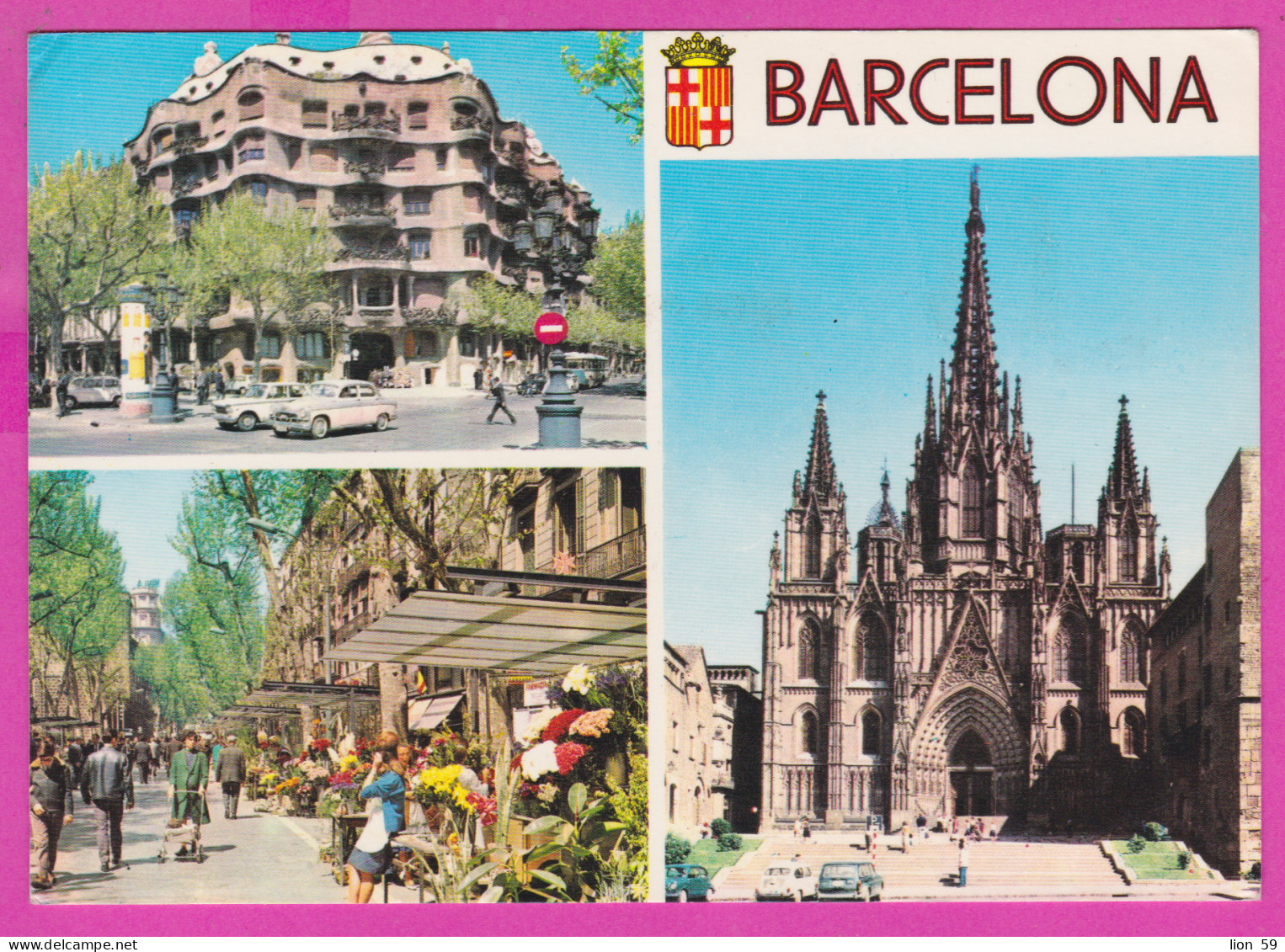 293761 / Spain - Barcelona - Cathedral Flower Shop PC 1986 USED 20+20Pta King Juan Carlos I  Flamme "CONSIGNE EN SUS - Storia Postale