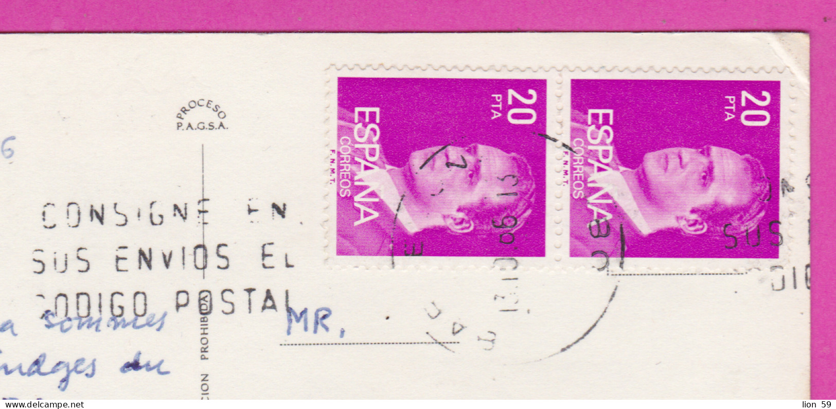 293761 / Spain - Barcelona - Cathedral Flower Shop PC 1986 USED 20+20Pta King Juan Carlos I  Flamme "CONSIGNE EN SUS - Covers & Documents