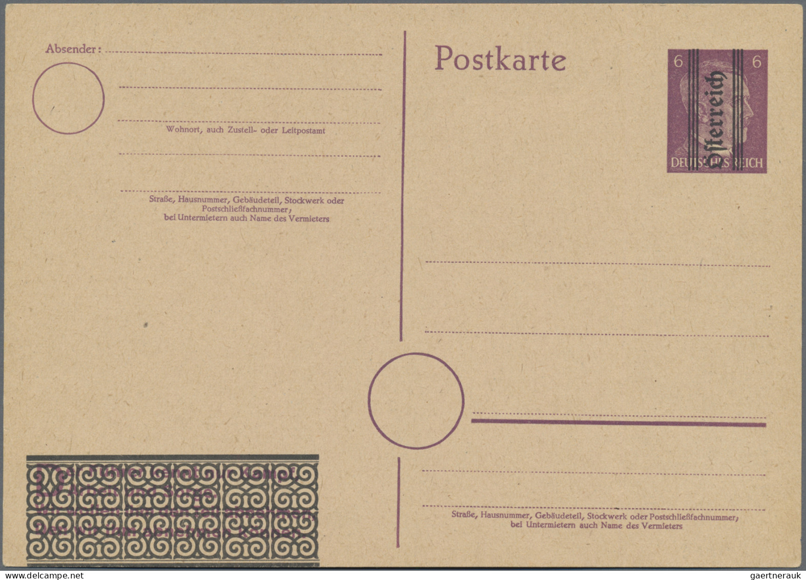 Österreich - Ganzsachen: 1945, Grazer Aufdruck, Hitler 6 Pfg. Purpur Mit Plz-Kre - Other & Unclassified