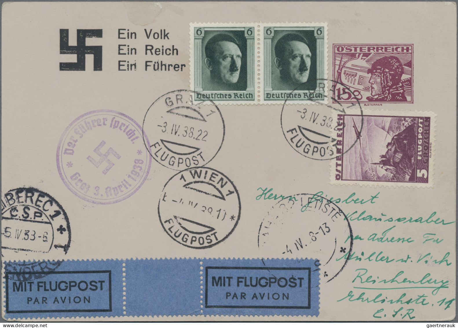 Österreich - Privatganzsachen: 1938 (3.4.), Postkarte Mit Wertstempel 15 Gr. Pil - Other & Unclassified