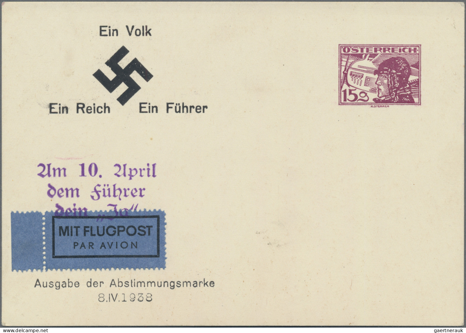 Österreich - Privatganzsachen: 1938, Zwei Postkarten Mit Wertstempel "Pilotenkop - Other & Unclassified