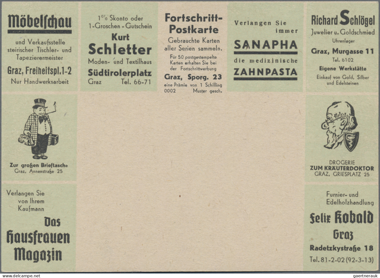 Österreich - Privatganzsachen: 1948/1949, Ganzsachenkarte Trachten 20 Gr. Bläuli - Altri & Non Classificati