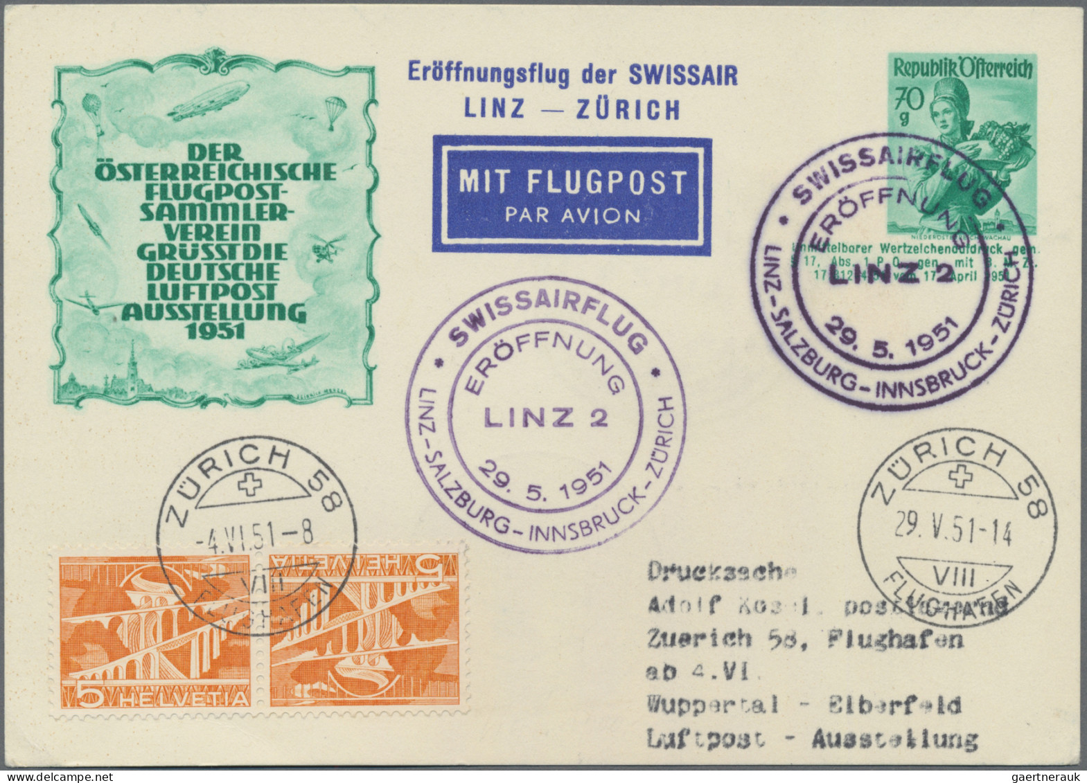 Österreich - Privatganzsachen: 1951, Vier Privat-Ganzsachenkarten Trachten 70 Gr - Andere & Zonder Classificatie