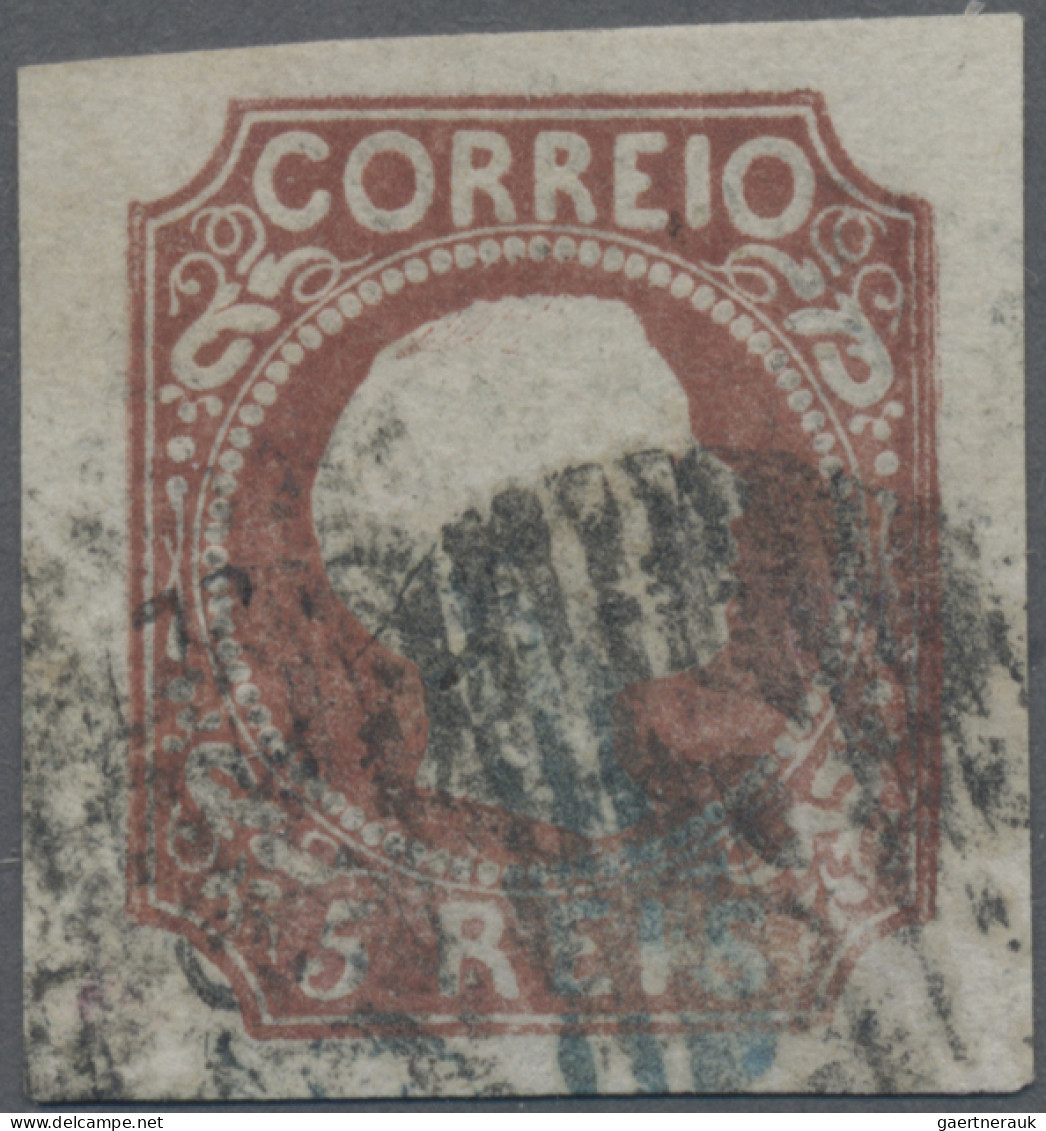 Portugal: 1865, King Pedro V Definitives, 5 R Red Brown, Wide Nearly Even Margin - Usado