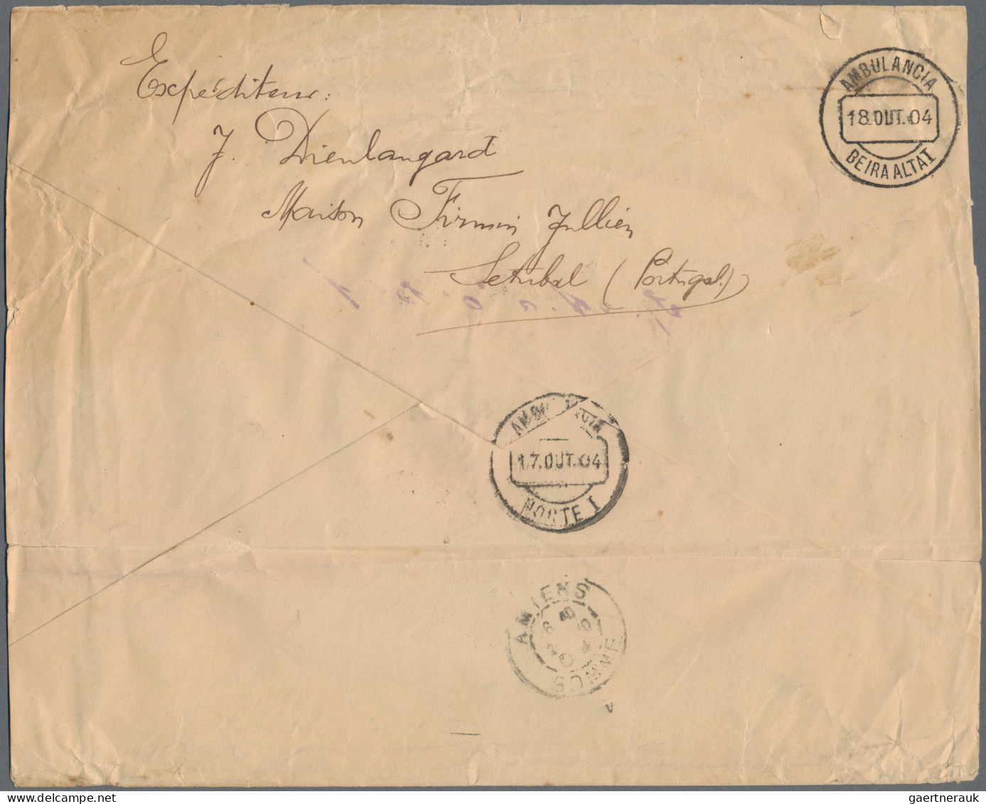 Portugal: 1904 Registered Envelope Addressed To France Bearing 1895-96 500r. And - Covers & Documents
