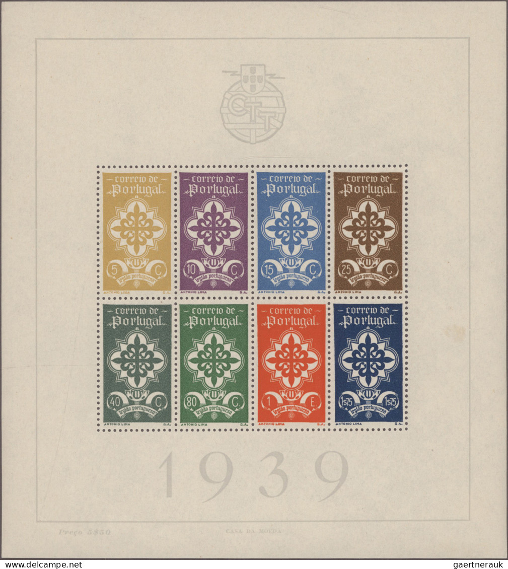 Portugal: 1940/44 The First Two Souvenir Sheets Plus 1944 S/s 'Avelar Brotero', - Nuovi