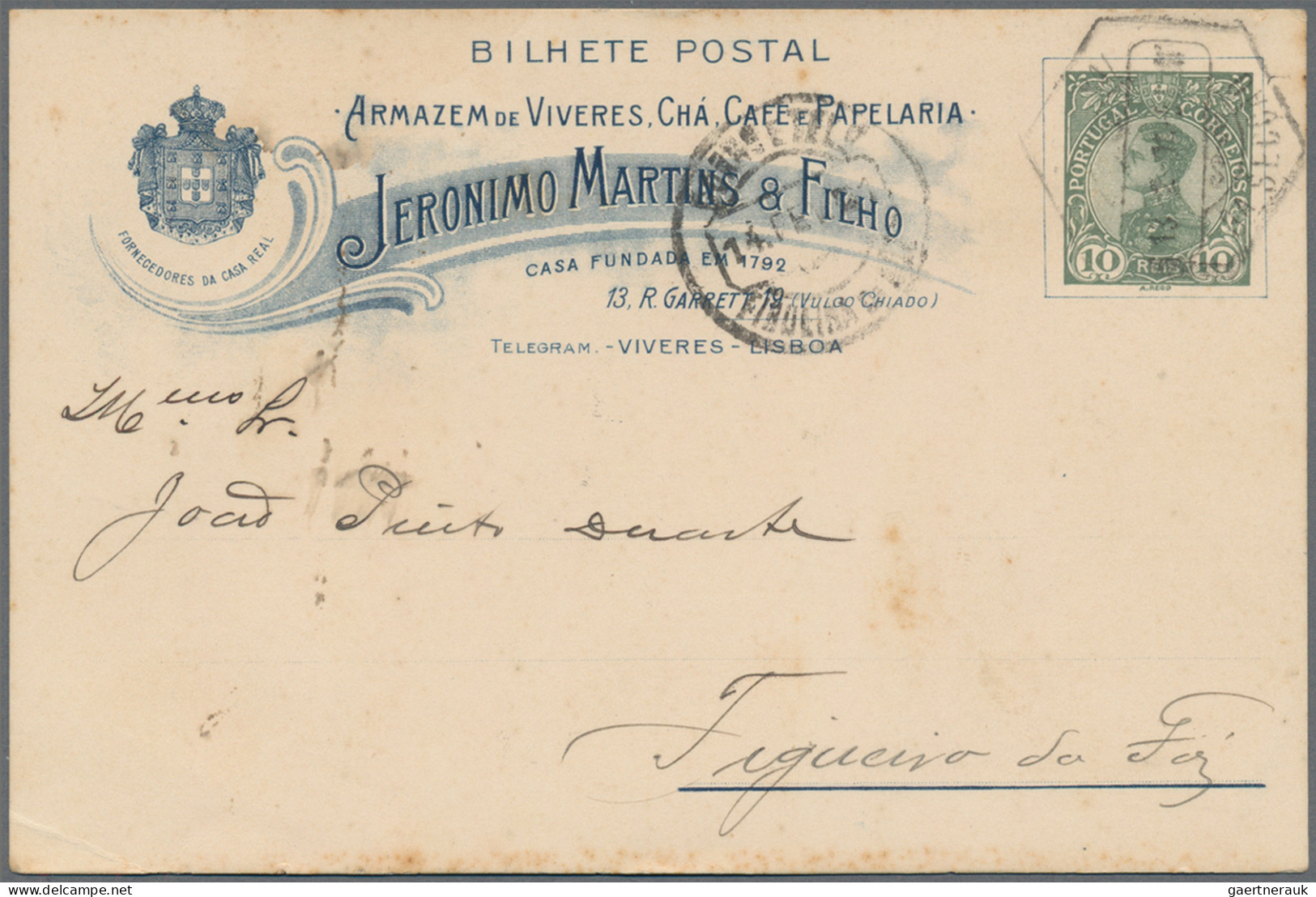 Portugal - Postal Stationery: 1910 P/s Card 10r. Printed To Private Order, Used - Postal Stationery
