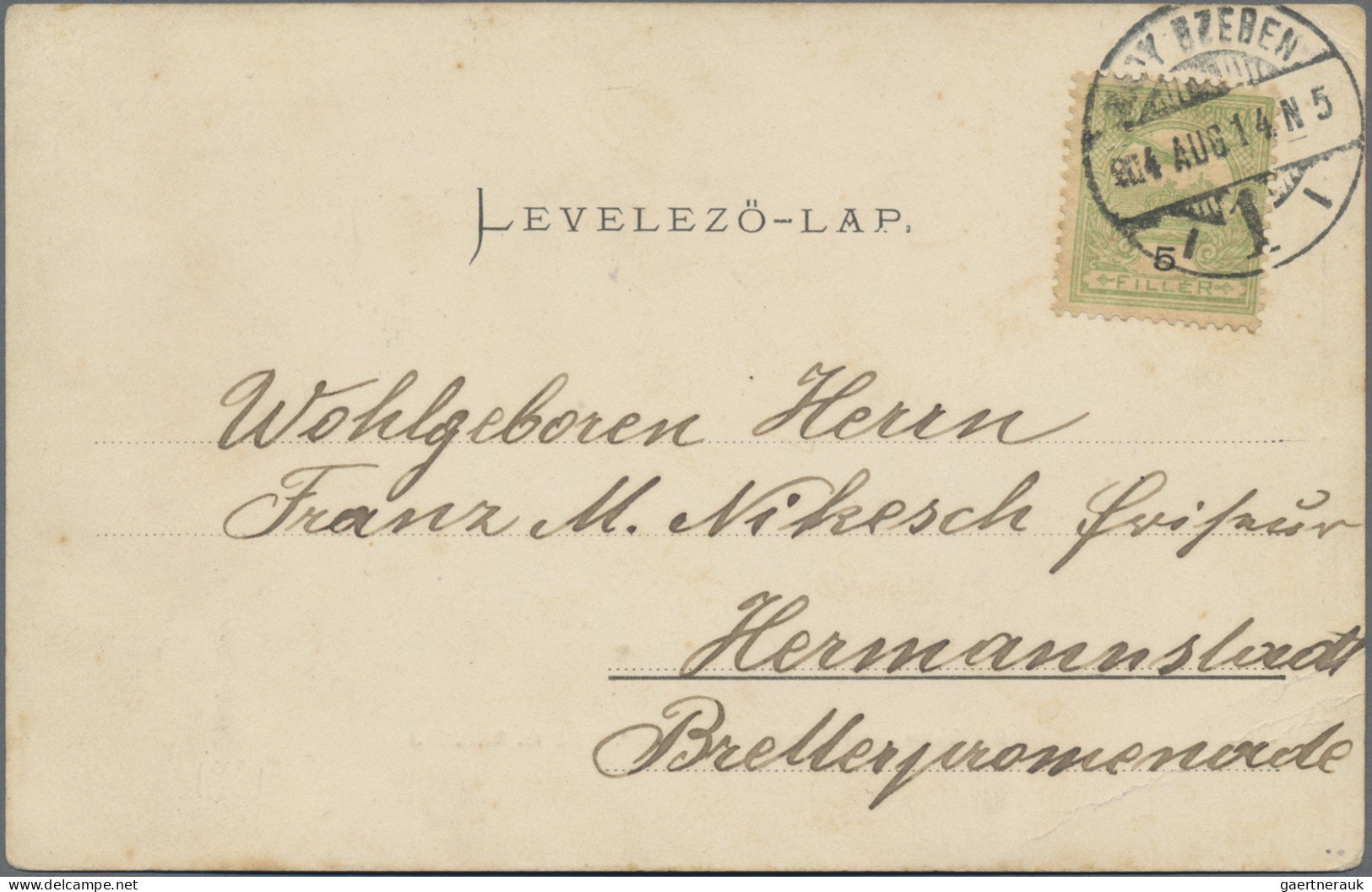Romania - Specialities: HOHE RINNE HOTEL POST: 1903, 2 Heller Black On Red "Kurh - Other & Unclassified