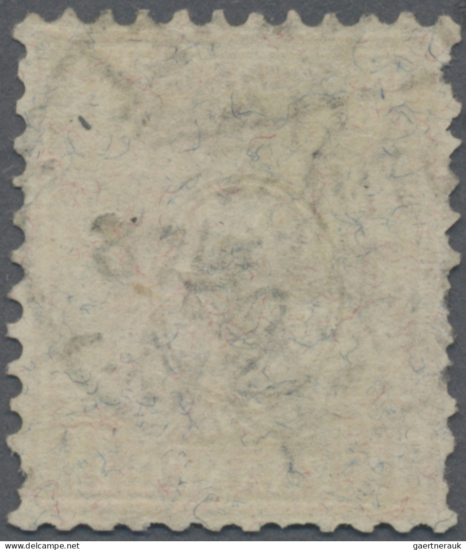 Schweiz: 1881 Sitzende Helvetia 1 Fr. Golden Auf Faserpapier, Gestempelt "BASEL - Used Stamps