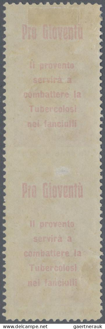 Schweiz: 1912, Pro Juventute-Vorläufer, 10 C. Karminrot "Italienische Inschrift" - Ongebruikt