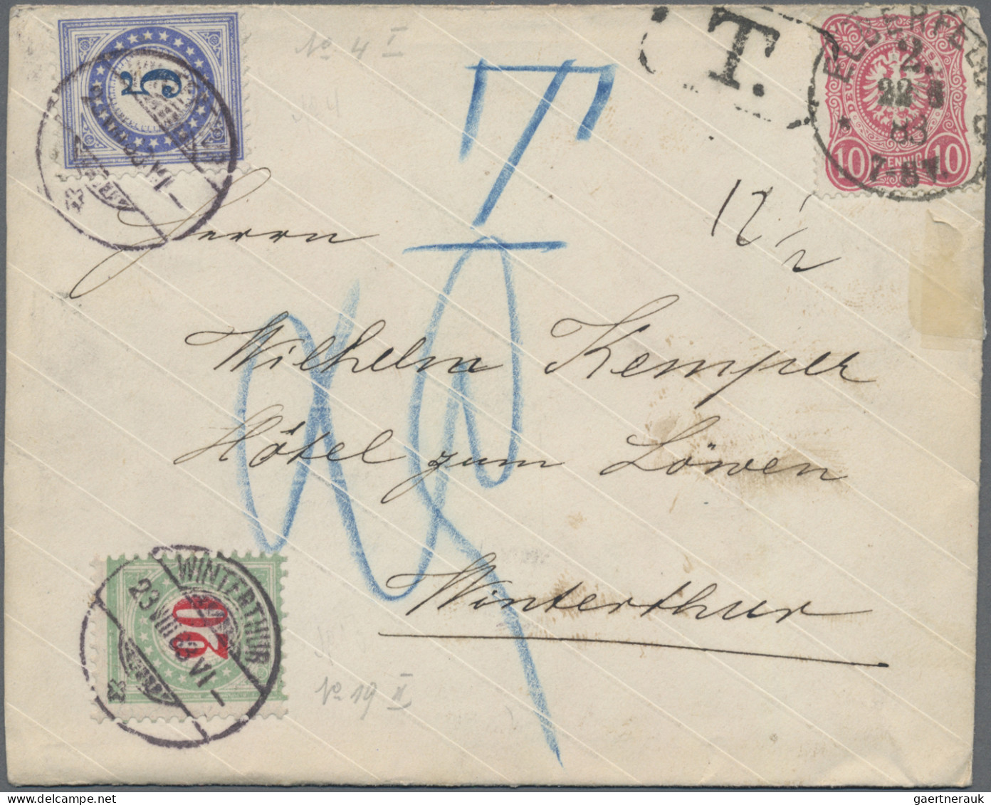 Schweiz - Portomarken: 1883-84 Vier Ungenügend Frankierte Briefe Aus Elberfeld ( - Postage Due